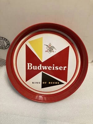 RETRO BUDWEISER BREWING 13 INCH METAL BEER TRAY. BOW TIE. ST. LOUIS, MISSOURI - Image 1 of 4