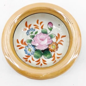Ciotola vintage Peach Lusterware con fiori dipinti a mano made in Japan 7 3/4" - Foto 1 di 7