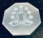 Selenite Buddha Etched Crystal Charging Plate Healing Gift Metaphysical Gemstone