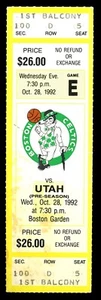 Boston Celtics vs. Utah Jazz 28 ottobre 1992 biglietto pre stagione Stub - Foto 1 di 2
