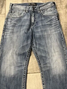 Silver Jeans Mens 31x29 Blue Gordie Flap Light Wash Loose Denim Pants Relaxed - Picture 1 of 8