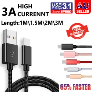 USB-C Type C Data Cable Fast Charge For Samsung S21 S20 Ultra S10 5G S9 S8 - Picture 1 of 10