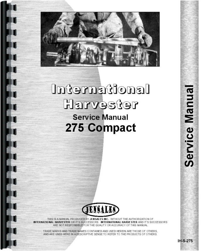 Manual de servicio del tractor Case-IH 275 (IH-S-275) con motor Mitsubishi de 3 cilindros Foto 1 de 1