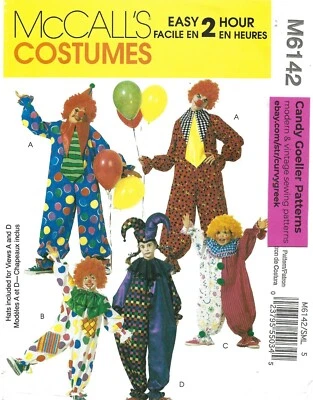 McCall's M6142 Child & Adult CLOWN & JESTER Costume Pattern UNCUT - CHOOSE SIZE - Image 1 of 4