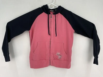 Harley Davidson Motorcycles Womens Size Lg Full Zip Hoodie Pink, Black Logo - Image 1 of 4