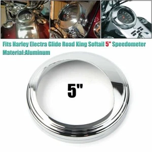 Velocímetro cromado 5" anillo de ajuste visera para Harley Road King Heritage Softail EE. UU. - Imagen 1 de 6
