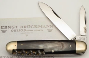Antique BRUCKMANN SOLINGEN Bartender’s Knife Horn Handles Nice Unused N Mint - Picture 1 of 12