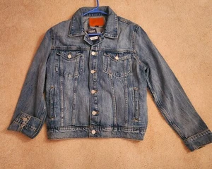 Lucky Brand Trucker Jacket Mens XL Blue Denim Outdoor Distressed Biker NWT - Picture 1 of 15