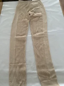 Maniere De Voir beige gestrickte Damen-Leggings mit hoher Wartezeit Größe M - Bild 1 von 5