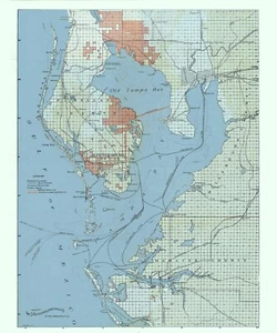 1920 Map of Tampa Bay Florida and Pinellas Peninsula - Picture 1 of 3