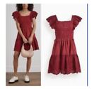 Sea New York Vienne Eyelet Red Mini Dress Size Xs