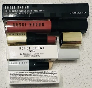 4pcs Bobbi Brown Lip Treatment Set: Crushed Oil-Infused Gloss~In The Buff & Mini - Picture 1 of 2