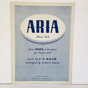 Vintage 1950 Arie Klavier Solo Noten von J S Bach - Bild 1 von 13