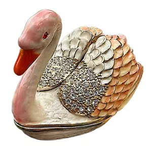 Schmuck Metall Emaille Schmuck Box schwanenförmig - Bild 1 von 8
