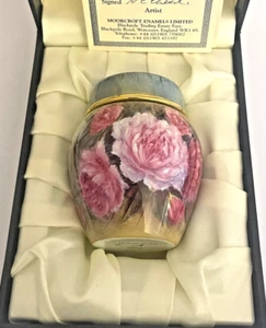 Tarro de jengibre esmalte peonía Moorcroft de Nigel Creed en caja + certificado de autenticidad edición limitada de 75 - Imagen 1 de 11