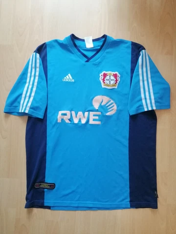 Bayer 04 Leverkusen Vintage Football Soccer Jersey L XL 2002 2004 Away Trikot Cover