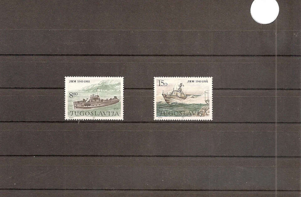 Yugoslavia 1982 SG2035-6 2v MM Army armed tug/Rade Koncar (missile gunboat)-40th - Image 1 of 1