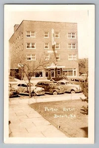Beloit Kansas KS Porter Hotel alte Autos Straßenansicht Echtfoto Postkarte RPPC 1946 - Bild 1 von 2
