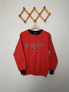 Vintage Y2K Unisex Lee rot/schwarz Maryland Terrapins bestickt Sweatshirt Gr. M - Bild 1 von 10