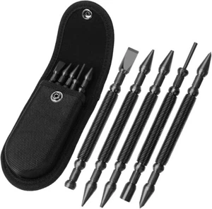 "5 Pack Spring Nail Set Dual Head Nail Punch Tool Hammerless Door Hinge Pin " - Picture 1 of 9