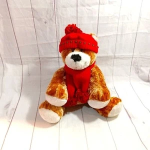 Dan Dee Collectors Choice Brown Teddy Bear Hat & Scarf Soft 17" Plush Stuffed An - Picture 1 of 10