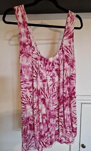 South Pink & White Tie Dye Print Bubblehem Top Size 10 (more like a 14) - Picture 1 of 5