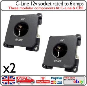 C-Line 12v Socket Cigarette Round Type Grey Motorhome Boat Fits CBE x2 CL2.2 - Picture 1 of 7