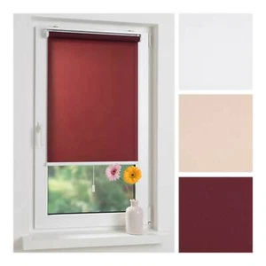 Mittelzugrollo Springrollo Rollo Softrollo inkl. Klemmträger 80 x 130cm bordeaux - Bild 1 von 5