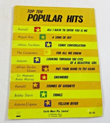 Top Ten Popular Hits - Sheet Music - Castle Music Vintage I Say A Little Prayer - Image 1 of 4