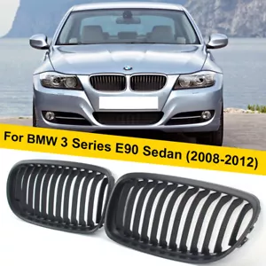 Pair For BMW E90 E91 2009-2011 325i 328i 335i Kidney Grill Grille Matte Black - Bild 1 von 12