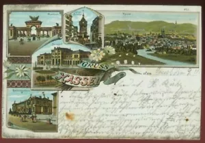 SALUTI DA KASSEL GERMANY 1899 CARTOLINA LITOGRAFICA 110420 P - Foto 1 di 2