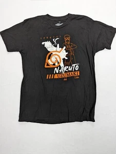 Shonen Jump Naruto Shippuden Uzumaki T Shirt Mens 2002 Size L Cotton Black - Picture 1 of 7