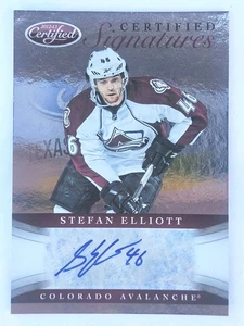 2012/13 Panini Certified Hockey Rookie Signatures Stefan Elliott CS-SE Colorado - Picture 1 of 1