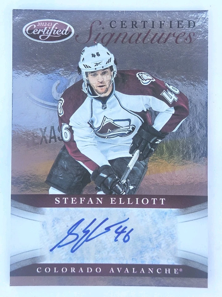 2012/13 Panini Certified Hockey Rookie Signatures Stefan Elliott CS-SE Colorado - Image 1 of 1