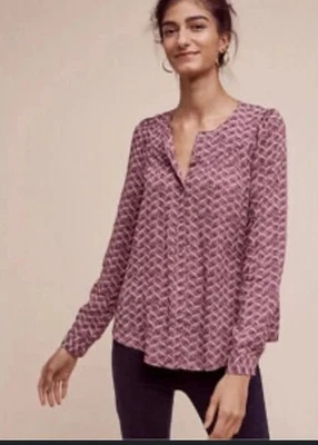 Anthropologie Maeve Orli Long Sleeve Button Up Blouse Size L - Image 1 of 4