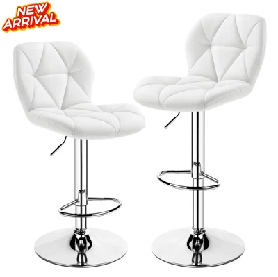 Taburetes De Bar Bancos Para Barra De Cocina Sillas Barstools Set of 2 White NEW - Image 1 of 4