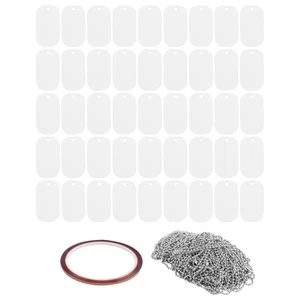 45 piezas colgantes de etiquetas de perro en blanco de sublimación etiquetas de metal estampadas en blanco laterales L8K6 - Imagen 1 de 7