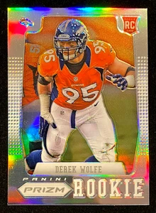 2012 Panini Prizm Derek Wolfe SILVER Prizm Rookie RC #254 !!! BRONCOS RAVENS - Picture 1 of 2