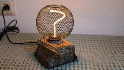 Handgefertigte Treibholz-Tischlampe mit Edison-Glühbirne - Bild 1 von 4