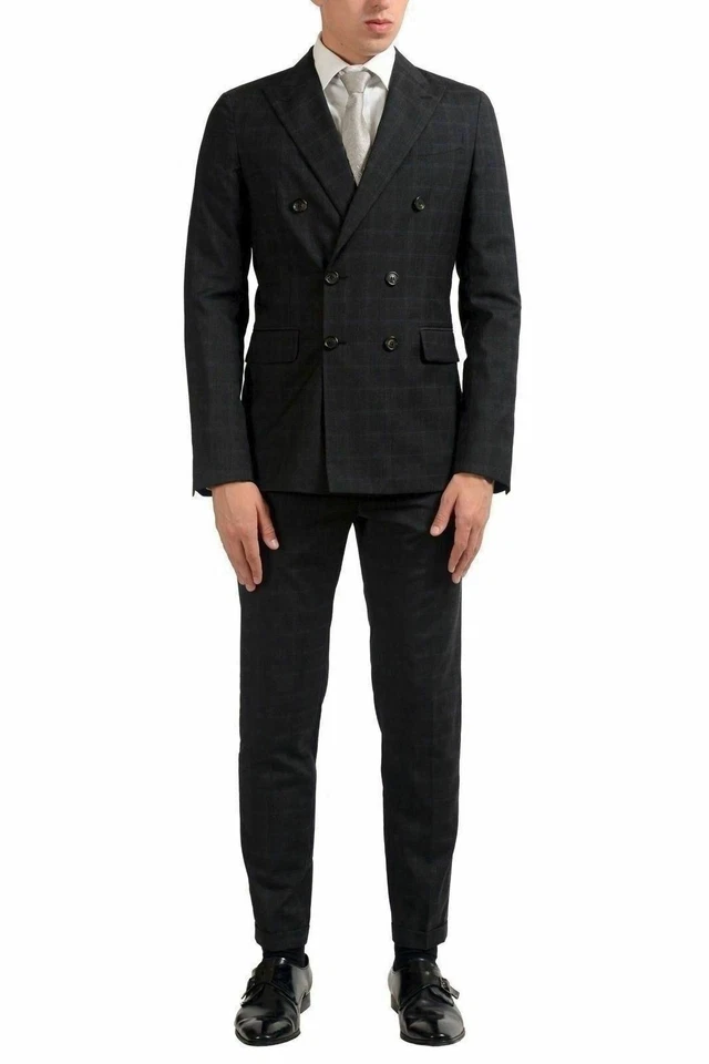 Костюм двубортный мужской Dsquared2 «Napoli» 100% шерсть клетка США 38 IT 48 - Изображение 1 из 4