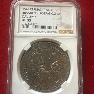 1542 Brandeburgo-Franconia Thaler estados alemanes AU55 NGC Foto 1 de 4