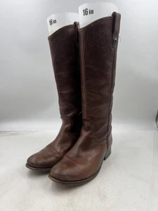 Frye Campus Boots Womens Size 8.5 Brown Leather Tall Pull On Riding Western - Picture 1 of 11