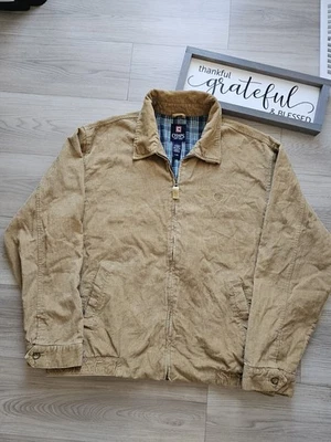 Abrigo chaqueta para tareas forrado a cuadros pana tostada L Ralph Lauren vintage Chaps para hombre Foto 1 de 4