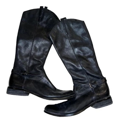 Cold water Creek black leather boots with rounded toes and low heel size 7.5 - Image 1 of 4