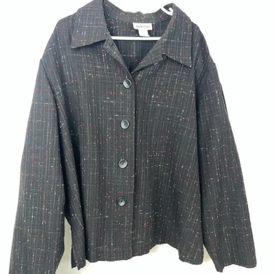 Apparenza 3X Mujer’s Chaqueta Blusa Chaqueta Cuadrada Cuello Abotonado Foto 1 de 4