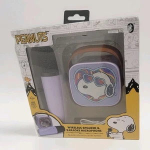 Peanuts 2024 Snoopy Groovy Wireless Speaker & Karaoke Microphone Set NIB Fun Siz - Picture 1 of 9