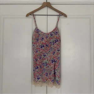 Victoria’s Secret Vintage Gold Label 90s Slip Dress Floral Lace Hem Lingerie P - Picture 1 of 11