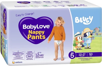 Babylove Nappy Pants Size 5 (12-17Kg) | 100 Pieces (2 X 50 Pack) - image 1 of 4