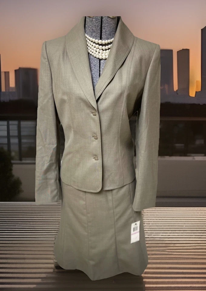 NUEVO Traje Falda Calvin Klein Talla 6 Se Ajusta Como 4 Conjunto de Dos Piezas 29X23 Exec NUEVO $280 Foto 1 de 4