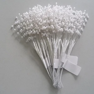 6x Aerosol de Perlas Panícula de Granos Ramas F. Ramo de Novia Boda 19 CM Blanco - Imagen 1 de 5